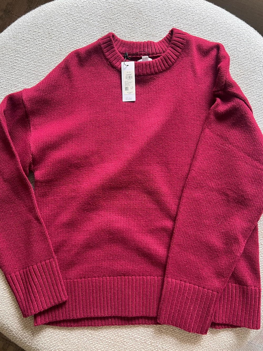 Garage Roxy Supersoft Crew Sweater Sour Cherry P/S NWT